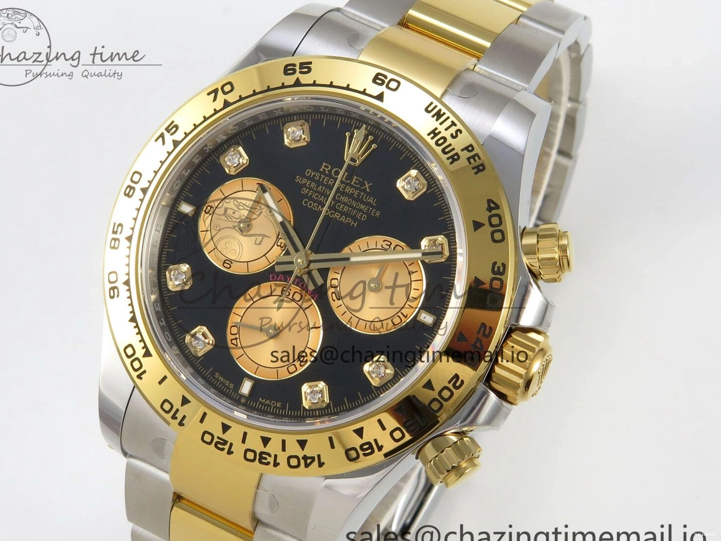 on Dial YG SS YG Edition Diamonds Bracelet THBF 126503 Black 1:1 Best SH4131 Daytona 0509